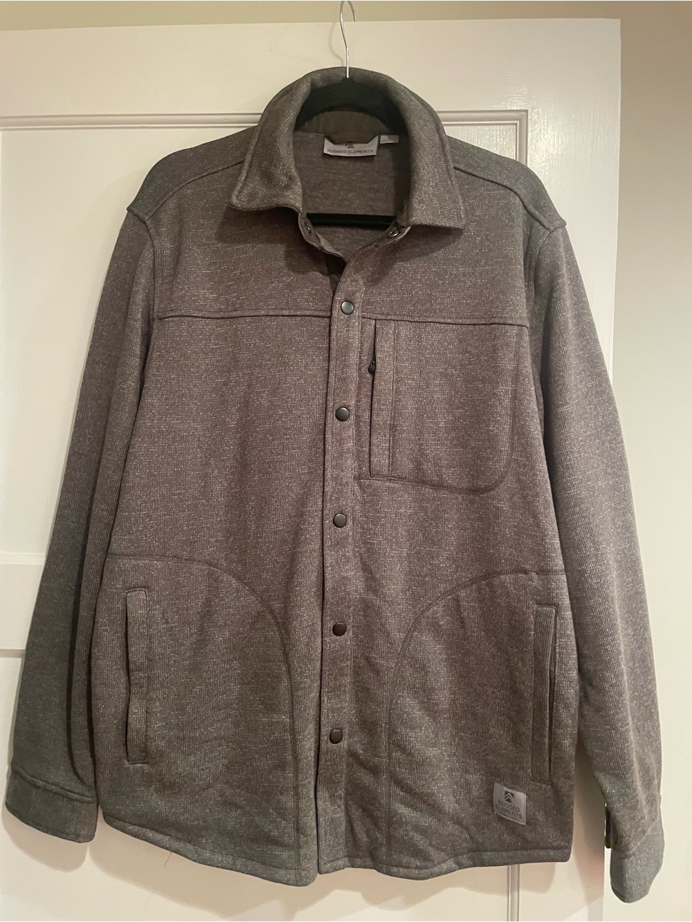 Rugged elements Men's Heather Gray Lightweight Snap-Front Shirt Jacket